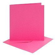 Cards and Envelopes Dark Pink, 4 pcs.