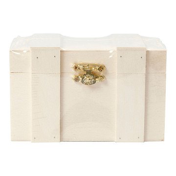 Wooden Treasure Chest, 12.5x7.5x6cm