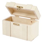 Wooden Treasure Chest, 12.5x7.5x6cm