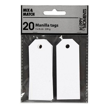Manilla Labels Wit , 20st.