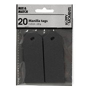 Manila Labels Black, 20 pcs.