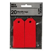 Manilla Labels Rood, 20st.