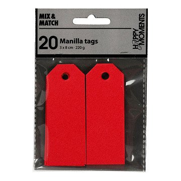 Manila-Etiketten Rot, 20 Stk.