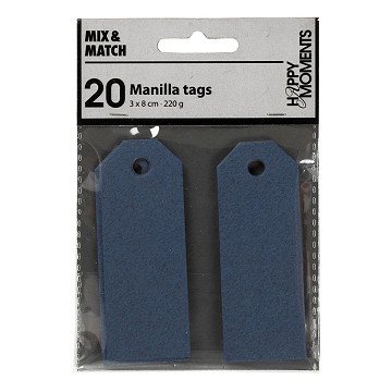 Manila-Etiketten Blau, 20 Stück.