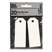Manila-Etiketten gebrochenes Weiß, 20 Stück.