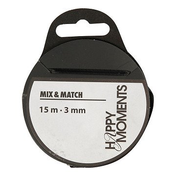 Satinband Schwarz, 15m