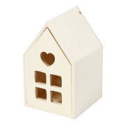 Wooden House with Drawer, 10.8cm