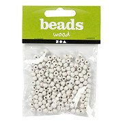 Wooden Beads White, 150pcs.