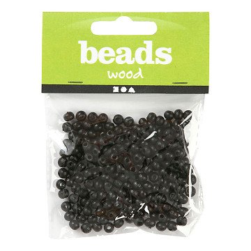 Wooden Beads Black, 150pcs.