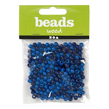 Wooden Beads Blue, 150 pcs.