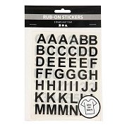 Rub-On Stickers Letters and Numbers Black, 2 Sheets
