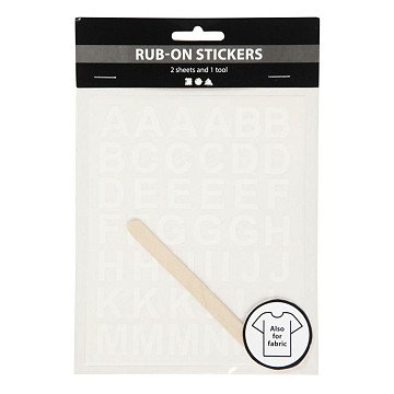 Rub-On Stickers Letters and Numbers White, 2 Sheets