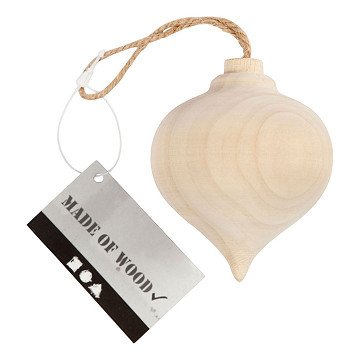 Pendant Pointed Wooden Christmas Ball