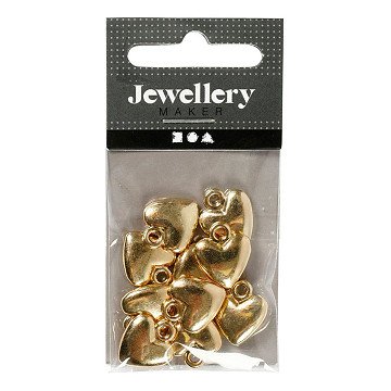 Heart-shaped Pendant Gold Plated, 10 pcs.