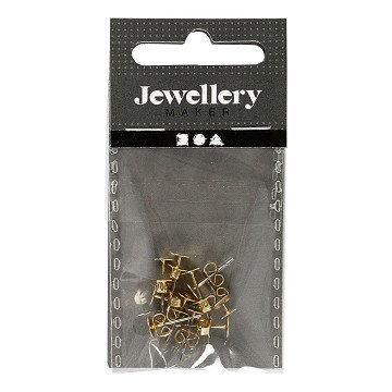 Gold-plated stud earrings, 10 pcs.