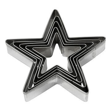 Star cookie cutters, 5 pcs.