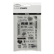 Silicone Stamps English Text. 1 Sheet