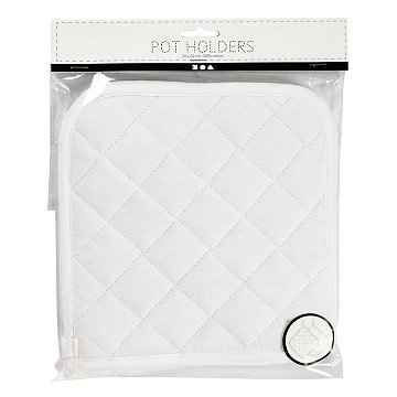Potholders White 20x20cm, 1 Pair