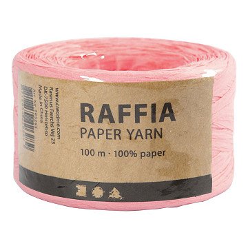 Paper Raffia Yarn Light Pink, 100m