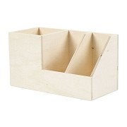 Holz-Bleistiftbox, 3 Fächer