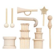 Small Wooden Accessories for Decoration Set, 13pcs.