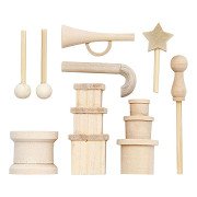 Small Wooden Accessories for Decoration Set, 13 pcs.