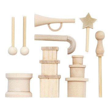 Kleines Holz-Accessoires-Deko-Set, 13-tlg.