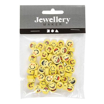 Figure beads Smiley, 60 pcs.