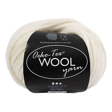 Wool yarn Off-white, 50m