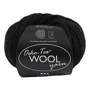 Wool yarn Black, 50m