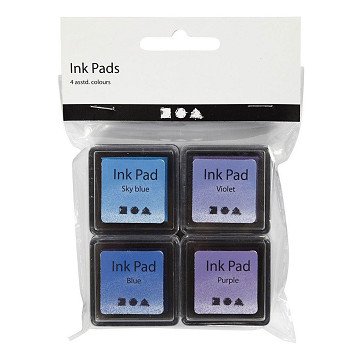 Stamp Ink Blue Shades/Purple, 4 pcs.
