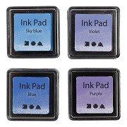 Stamping ink Blue Shades/Purple, 4 pcs.