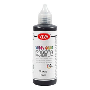 Window Color Contour Sticker and Glass Paint - Black, 90ml