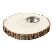 Wooden Disc Tea Light Holder 14-16cm