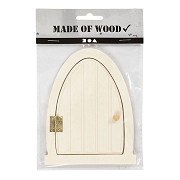Wooden Miniature Door with Hinges, 13x10cm