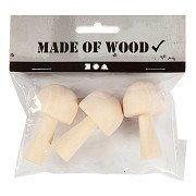 Wooden Mushroom, 3 pcs.