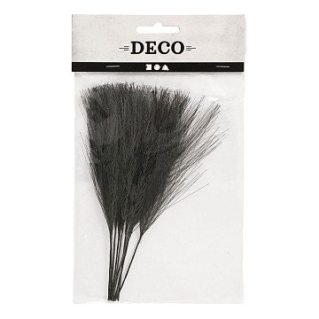 Artificial feathers Black, 10 pcs.