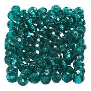 Faceted Beads Emerald Green, 100pcs.