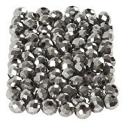 Faceted Beads Metallic Gray, 100pcs.