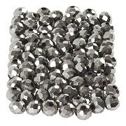 Faceted Beads Metallic Gray, 100pcs.