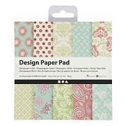 Design Papierblok Mint Groen/Paars, 50 Vellen