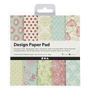 Design Paper Block Mint Green/Purple, 50 Sheets