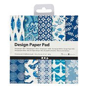 Designpapierblock Blau, 50 Blatt