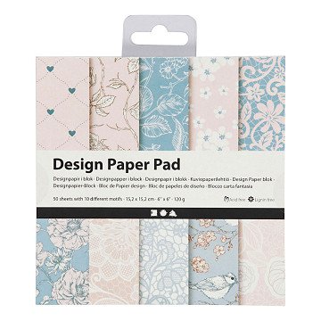 Design Paper Block Pink, 50 Sheets