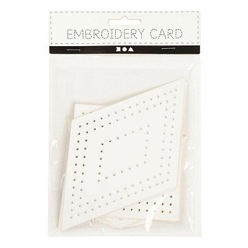 Cross Stitches Cardboard White Geometric, 20 pcs.