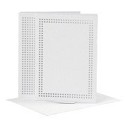 Cards for Embroidery White, Set of 6