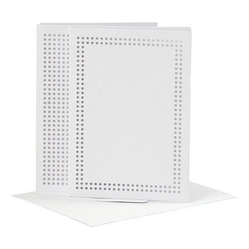 Karten zum Sticken, Weiß, 6er-Set