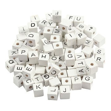 Letter Beads White A-Z, 92pcs.