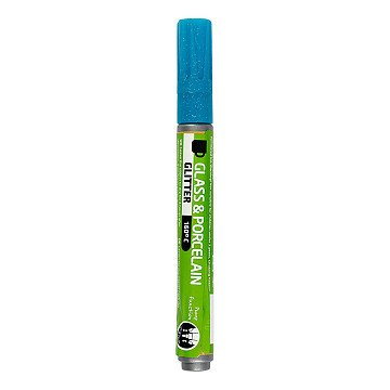 Glass and Porcelain Pen Glitter Semi-Opaque - Turquoise