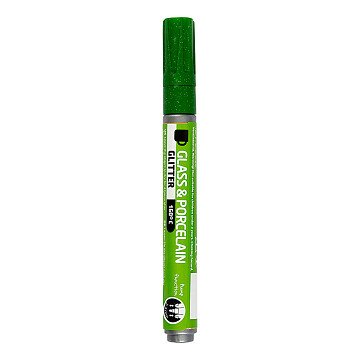Glass and Porcelain Pen Glitter Semi-Opaque - Light Green